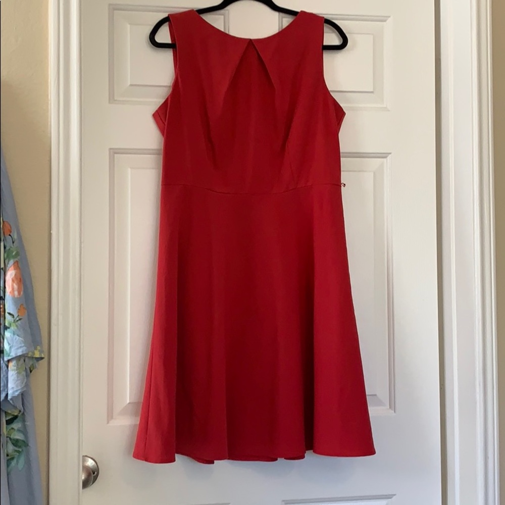 Red fit and flare professional style dress